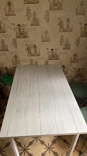 Деревянный стол Лота Лофт 120х75 белый матовый / дуб крафт золотой фото покупателя 385