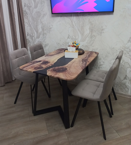 Стул на металлокаркасе Чилли синяя ткань / белый фото покупателя 910