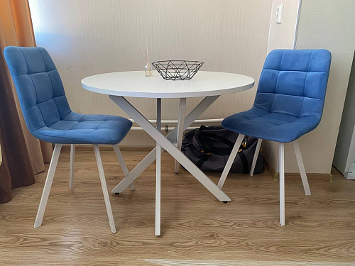 Стул на металлокаркасе Чилли К светло-серый велюр / черный каркас фото покупателя 209