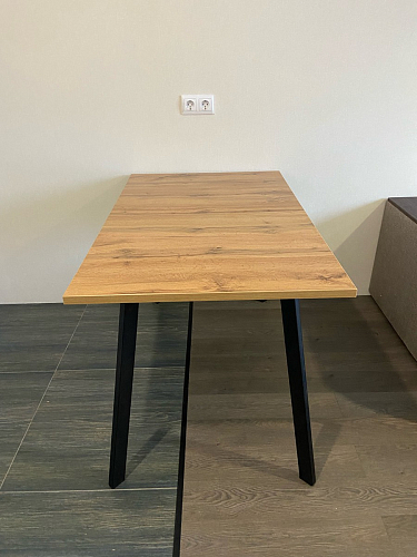 Стол раскладной Колон Лофт 120 32 мм дуб галифакс табако / черный матовый фото покупателя 191