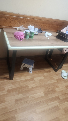 Стол Лота Лофт 140 25 мм черный матовый / бетон фото покупателя 892