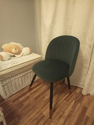 Стул на металлокаркасе Gabi 1 light blue / black / gold фото покупателя 967