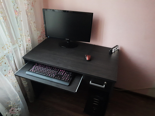 Компьютерный стол КС 16.01.1 99 см дуб крафт белый фото покупателя 1