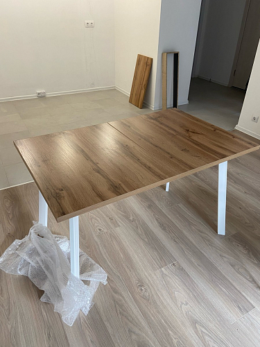 Стол раскладной Колон Лофт 120 32 мм дуб галифакс табако / черный матовый фото покупателя 155