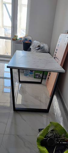 Стол Лота Лофт 120 32 мм бетон / черный матовый фото покупателя 7