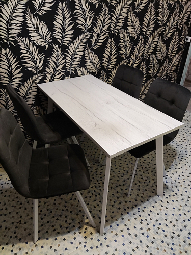 Стол Тринити Лофт 120 32 мм бетон / черный матовый фото покупателя 390