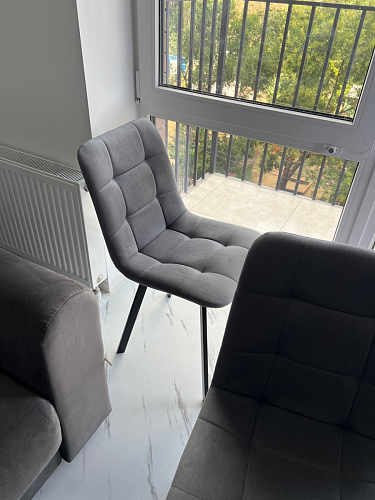 Стул на металлокаркасе Чилли синяя ткань / белый фото покупателя 370