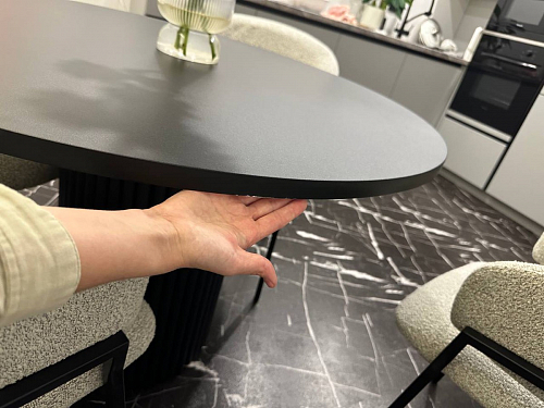 Керамический стол Барел 110 patagonoa bianco repose / черный фото покупателя 5