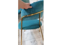 Стул на металлокаркасе Kamelia зеленый / золото фото покупателя 83