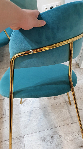 Стул на металлокаркасе Kamelia green / gold фото покупателя 83