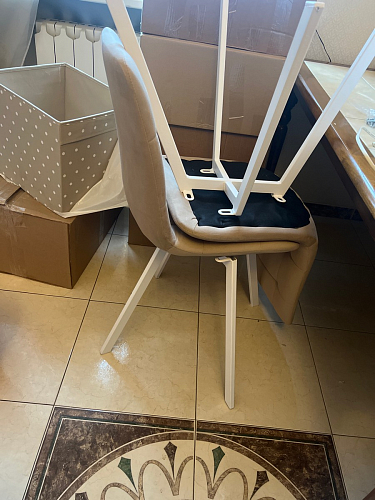 Стул на металлокаркасе Чилли синяя ткань / белый фото покупателя 1378