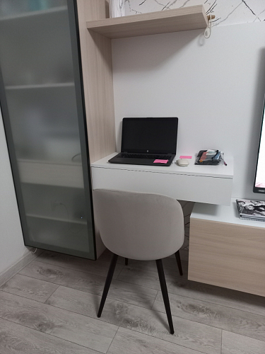 Стул на металлокаркасе Gabi 1 light blue / black / gold фото покупателя 499