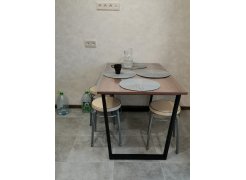 Деревянный стол Лота Лофт 120(160)х75 черный матовый / бетон светлый фото покупателя 860