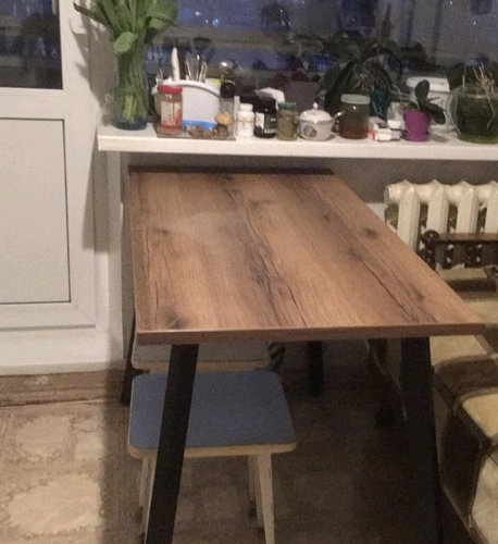 Стол Тринити Лофт 120 32 мм бетон / черный матовый фото покупателя 498