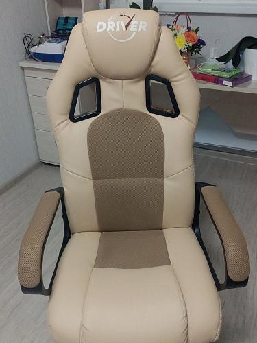 Компьютерное кресло Driver/Драйвер кожзам черный / ткань черный фото покупателя 53