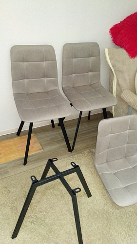 Стул на металлокаркасе Чилли синяя ткань / белый фото покупателя 1495