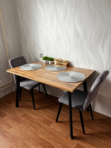 Стол Тринити Лофт 120 32 мм дуб галифакс табако / черный матовый фото покупателя 735