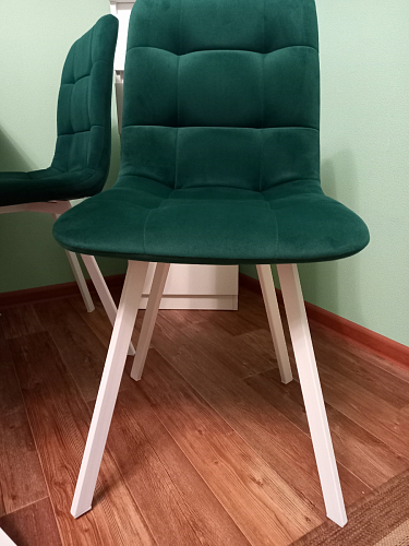 Стул на металлокаркасе Чилли К светло-серый велюр / черный каркас фото покупателя 290