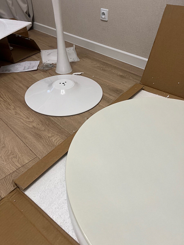 Стеклянный стол Tulip 90 black glass фото покупателя 36