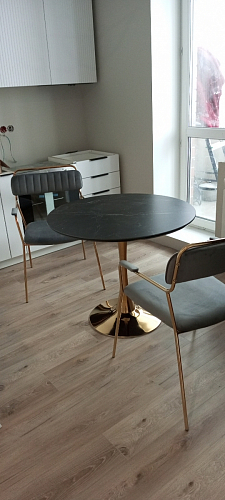 Стол Тулип 90х73 дуб вотан / белый  - Уцененный экземпляр фото покупателя 114