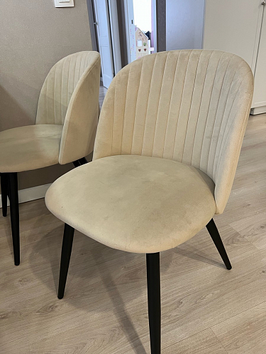 Стул на металлокаркасе Gabi 1 light blue / black / gold фото покупателя 166