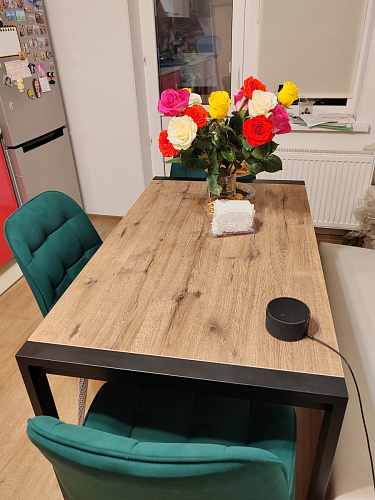 Стол Центавр дуб галифакс / черный матовый фото покупателя 11