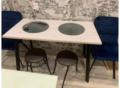 Деревянный стол Барон О 180 х 90 белая пленка шагрень / черный фото покупателя 25