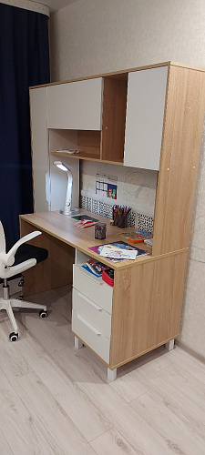 Компьютерный стол Комфорт 12.95 N дуб сонома / сатин фото покупателя 7