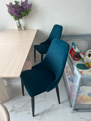 Стул на металлокаркасе Kora light blue / white фото покупателя 400