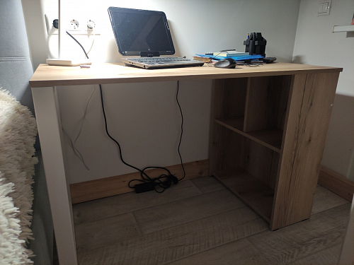 Письменный стол Битти Лофт 116х60х75 дуб вотан / белый матовый фото покупателя 97