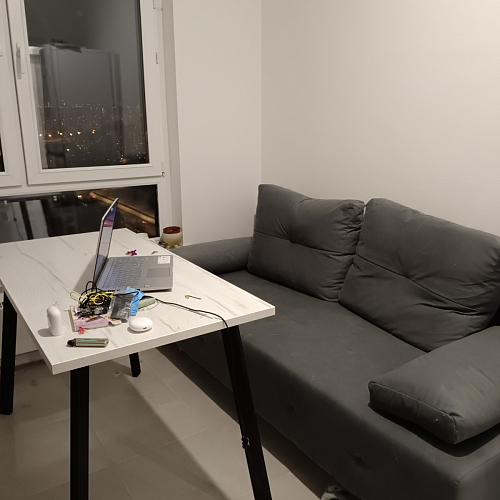 Стол Тринити Лофт 120 32 мм бетон / черный матовый фото покупателя 507