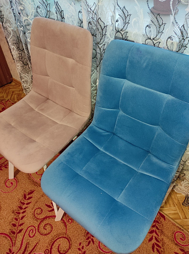 Стул на металлокаркасе Чилли синяя ткань / белый фото покупателя 271