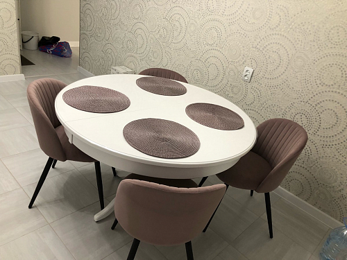 Стул на металлокаркасе Gabi 1 light purple / black / gold фото покупателя 266