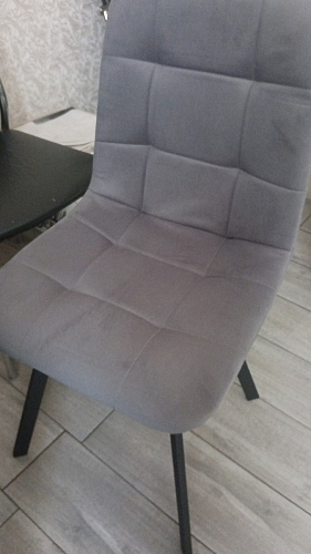 Стул на металлокаркасе Чилли К светло-серый велюр / черный каркас фото покупателя 488