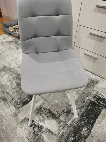 Стул на металлокаркасе Чилли К светло-серый велюр / черный каркас фото покупателя 231