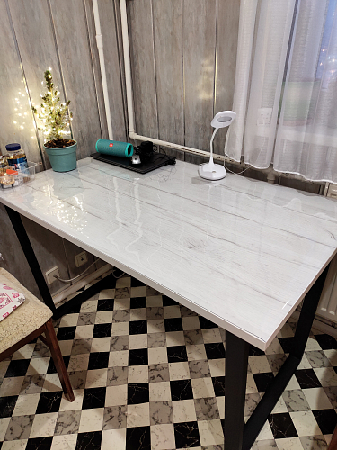 Деревянный стол Лота Лофт 120х75 белый матовый / дуб крафт золотой фото покупателя 1015