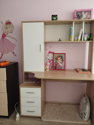 Компьютерный стол КСТ-16 левый дуб сонома / белый фото покупателя 36