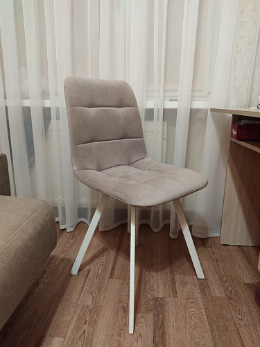 Стул на металлокаркасе Чилли бежевый / белый каркас фото покупателя 926