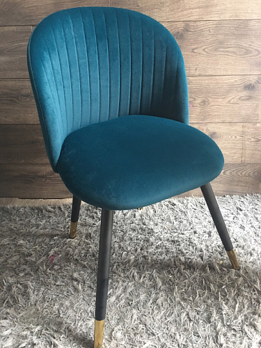 Стул на металлокаркасе Gabi 1 light blue / black / gold фото покупателя 22