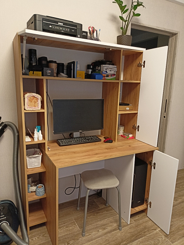 Письменный стол Комфорт 12.71 дуб золотой craft / белая аляска фото покупателя 109