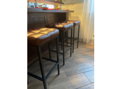 Барный стул Лофт кожзам темно-серый / черный матовый фото покупателя 117