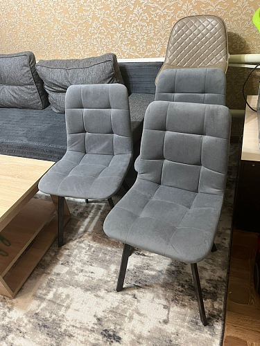 Стул на металлокаркасе Чилли светло-серый / белый каркас фото покупателя 485