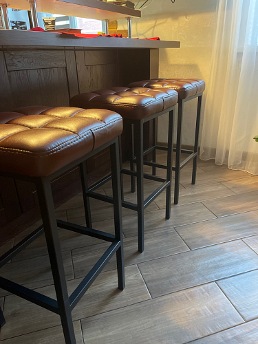 Барный стул Лофт микровелюр катания изумруд / черный матовый фото покупателя 180