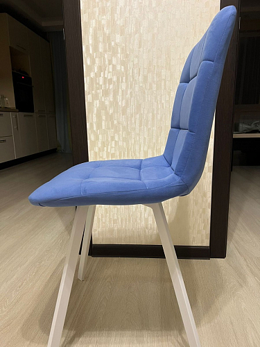 Стул на металлокаркасе Чилли К светло-серый велюр / черный каркас фото покупателя 24