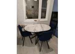 Стул на металлокаркасе Чилли синяя ткань / белый фото покупателя 574