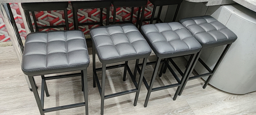 Барный стул Лофт ткань канди грей / черный матовый фото покупателя 64