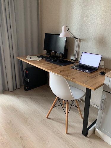 Стол Лота Лофт 120 32 мм бетон / черный матовый фото покупателя 475