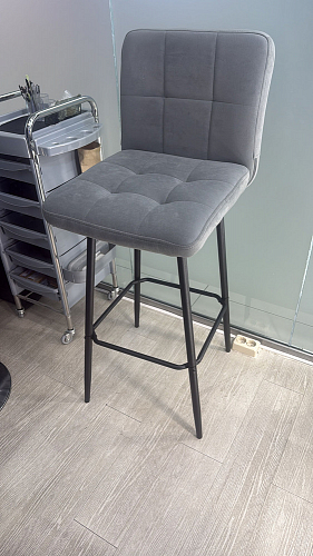 Полубарный стул Medeo/Медео серый велюр фото покупателя 1