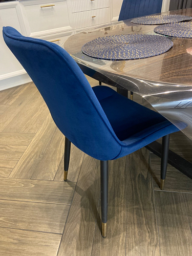 Стул на металлокаркасе Seda 01 blue / gold / black фото покупателя 28