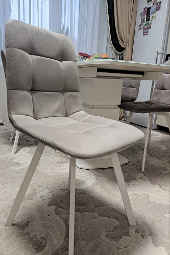 Стул на металлокаркасе Чилли К светло-серый велюр / черный каркас фото покупателя 83